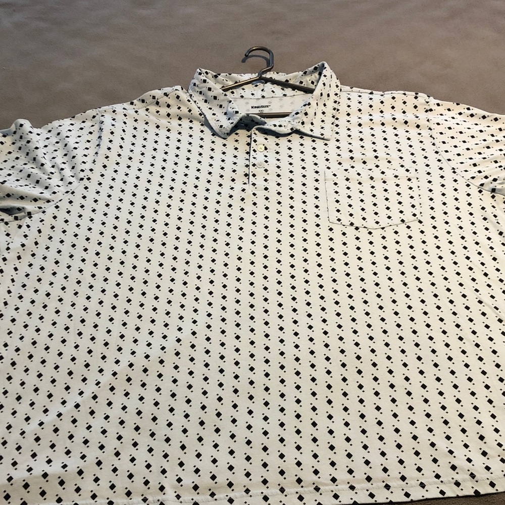 King Size Men's 6XL Blue w Black Cotton/Poly Polo Shirt